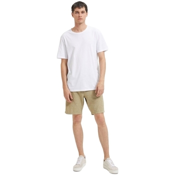 Selected Noos Pan Linen T-Shirt - Bright White Wit