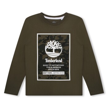 Textiel Jongens T-shirts met lange mouwen Timberland T25U27-655-C Kaki