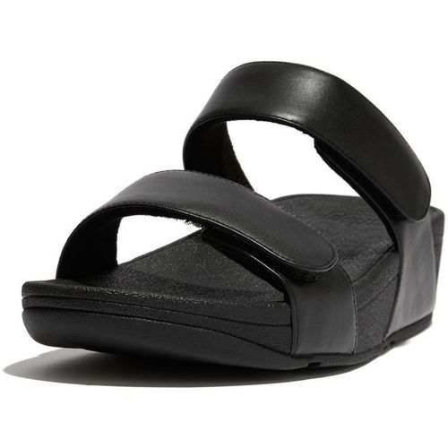 Schoenen Dames Sandalen / Open schoenen FitFlop Lulu Adjustable Leather Slides - ZWART - Maat 36 ZWART