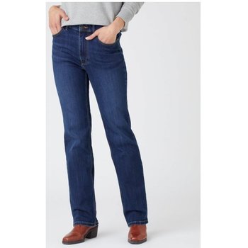 Textiel Dames Broeken / Pantalons Wrangler Jeans straight femme Blauw