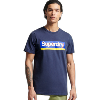 Textiel Heren T-shirts korte mouwen Superdry T-shirt  Vintage Core Logo Blauw