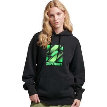 Textiel Dames Sweaters / Sweatshirts Superdry Sweatshirt à capuche oversize femme Zwart