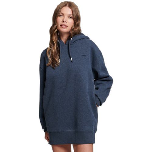 Textiel Dames Jurken Superdry Robe sweatshirt en coton bio femme Blauw