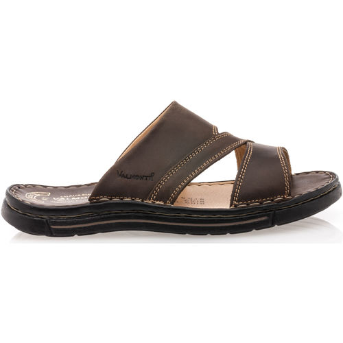 Schoenen Heren Leren slippers Valmonte sandalen / blootsvoets man bruin Brown