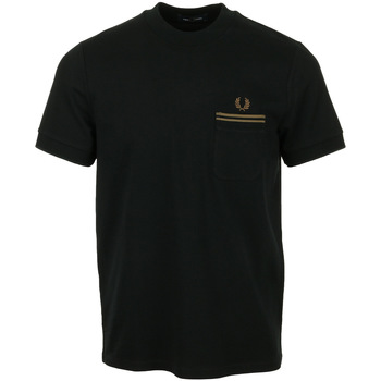 Textiel Heren T-shirts korte mouwen Fred Perry Loopback Jersey Pocket T-Shirt Zwart