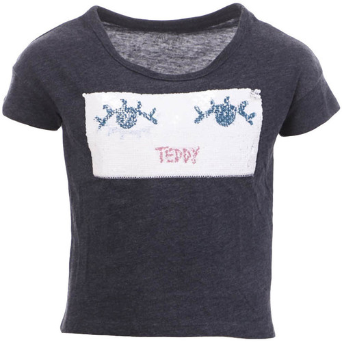 Textiel Meisjes T-shirts korte mouwen Teddy Smith  Blauw