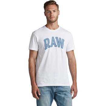 Textiel Heren T-shirts korte mouwen G-Star Raw T-shirt  Raw University Wit