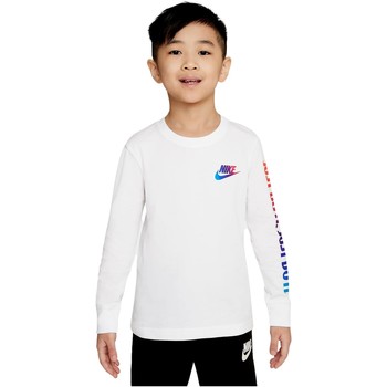 Textiel Jongens T-shirts met lange mouwen Nike CAMISETA MANGA LARGA NIOS  86I027 Wit