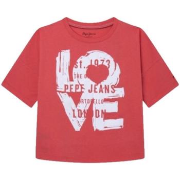 Textiel Meisjes T-shirts korte mouwen Pepe jeans  Rood