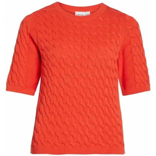 Textiel Dames Truien Vila Noos Knit Chao 2/4 - Tigerlilly Orange
