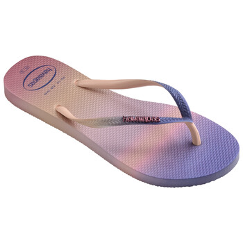 Schoenen Dames Slippers Havaianas SLIM GRADIENT SUNSET Roze / Blauw