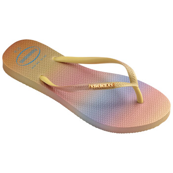Schoenen Dames Slippers Havaianas SLIM GRADIENT SUNSET Geel / Roze