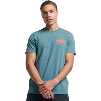 Textiel Heren T-shirts korte mouwen Superdry T-shirt avec logo neon  Vintage Blauw