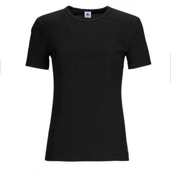 Textiel Dames T-shirts korte mouwen Petit Bateau MC POINTE COCOTTE Zwart