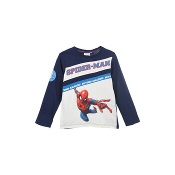 Textiel Jongens T-shirts met lange mouwen TEAM HEROES  T SHIRT SPIDERMAN Marine / Wit