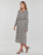 Textiel Dames Lange jurken Vila VIDACA SANA L/S MIDI CALF SHIRT DRESS/SU Zwart / Wit