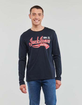 Textiel Heren T-shirts met lange mouwen Jack & Jones JJELOGO TEE LS O-NECK 2 COL AW23 SN Marine