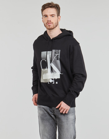 Textiel Heren Sweaters / Sweatshirts Calvin Klein Jeans CONNECTED LAYER LANDSCAPE HOODIE Zwart
