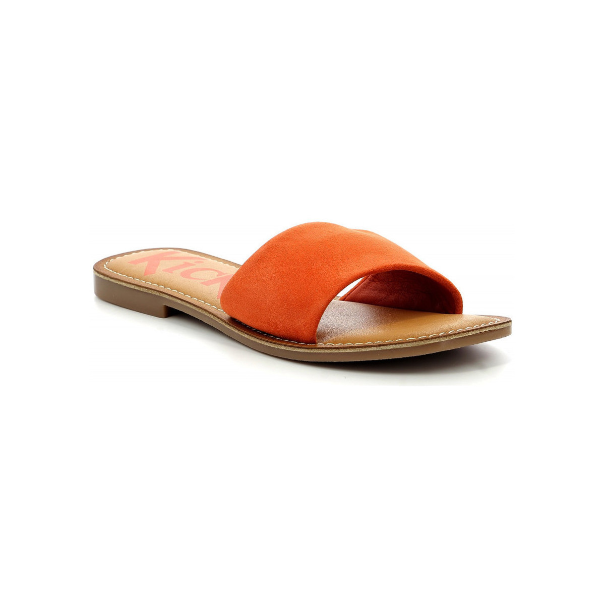 Schoenen Dames Leren slippers Kickers Kick Gipsi Orange