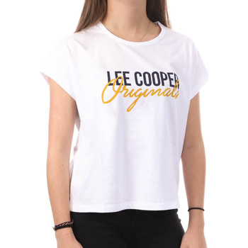 Textiel Dames T-shirts korte mouwen Lee Cooper  Wit