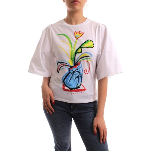 Textiel Dames T-shirts korte mouwen Desigual 23SWTKC8 Wit