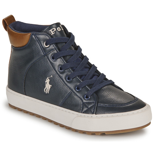 Schoenen Jongens Hoge sneakers Polo Ralph Lauren JAXSON Marine / Brown