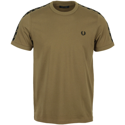 Textiel Heren T-shirts korte mouwen Fred Perry Contrast Tape Ringer T-Shirt Brown