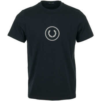 Textiel Heren T-shirts korte mouwen Fred Perry Circle Branding T-Shirt Blauw