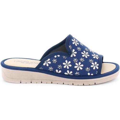 Schoenen Dames Leren slippers Grunland GRU-CCC-CI1842-BL Blauw