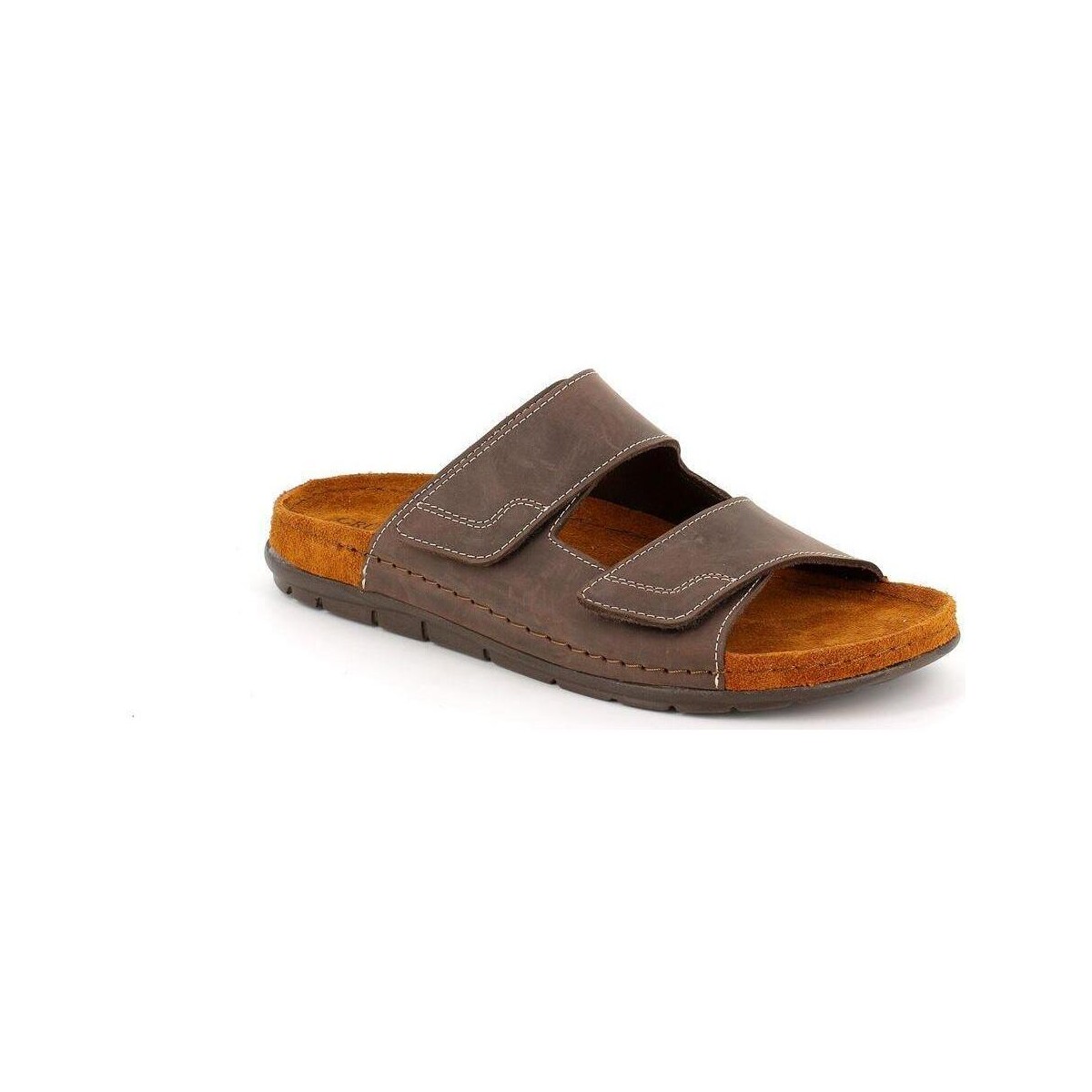 Schoenen Heren Leren slippers Grunland DSG-CI2629 Brown