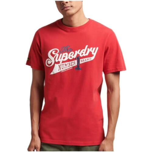 Textiel Heren T-shirts korte mouwen Superdry  Rood