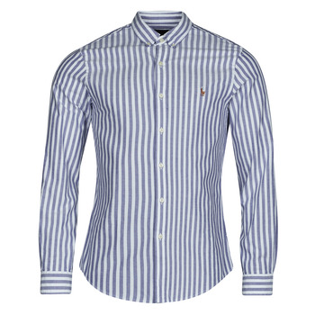 Textiel Heren Overhemden lange mouwen Polo Ralph Lauren CHEMISE COUPE DROITE EN OXFORD Blauw / Wit / Heritage / Royal / Wit