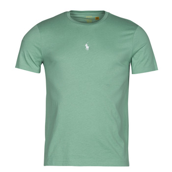 Textiel Heren T-shirts korte mouwen Polo Ralph Lauren T-SHIRT AJUSTE EN COTON LOGO CENTRAL Kaki / Green