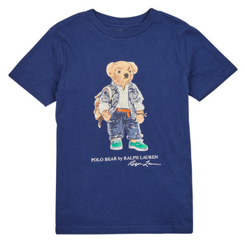 Textiel Kinderen T-shirts korte mouwen Polo Ralph Lauren SS CN-KNIT SHIRTS-T-SHIRT Marine
