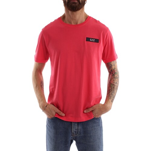 Textiel Heren T-shirts korte mouwen Emporio Armani EA7 3RPT29 Roze