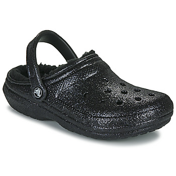 Schoenen Dames Klompen Crocs Classic Glitter Lined Clog Zwart