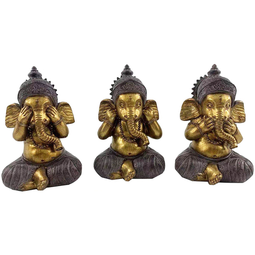 Wonen Beeldjes Signes Grimalt Figuur Ganesha 3 Eenheden Goud