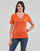Textiel Dames T-shirts korte mouwen Only ONLKITA S/S V-NECK HEART TOP BOX CS JRS Orange