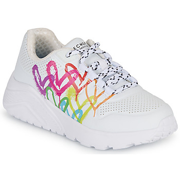 Schoenen Meisjes Lage sneakers Skechers UNO LITE Wit / Multicolour