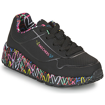 Schoenen Meisjes Lage sneakers Skechers UNO LITE Zwart / Multicolour
