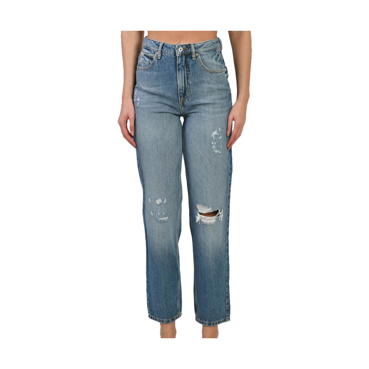 Textiel Dames Straight jeans Guess  Blauw