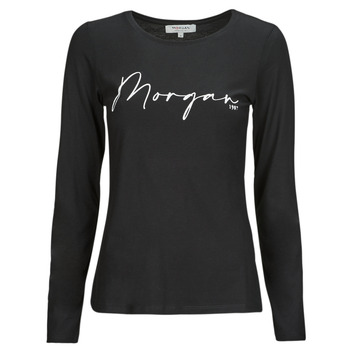 Textiel Dames T-shirts met lange mouwen Morgan TBRANDO Zwart
