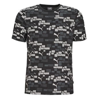 Textiel Heren T-shirts korte mouwen Puma ESS+ LOGO LAB AOP TEE Zwart / Grijs