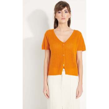 Textiel Dames Vesten / Cardigans Studio Cashmere8 AVA 5 Orange