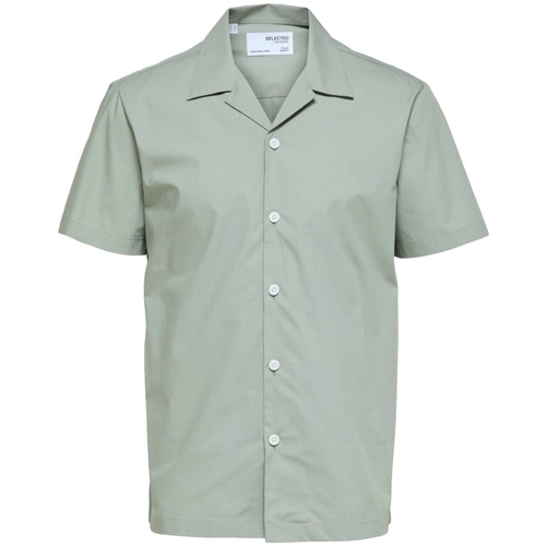 Textiel Heren Overhemden lange mouwen Selected Regmeo - Seagrass Groen