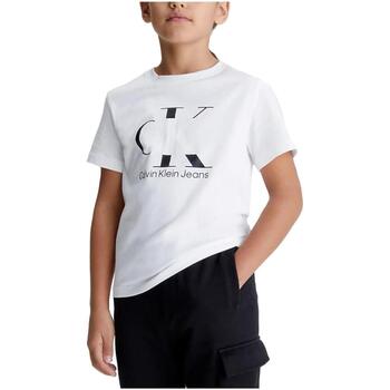Textiel Jongens T-shirts korte mouwen Calvin Klein Jeans  Wit