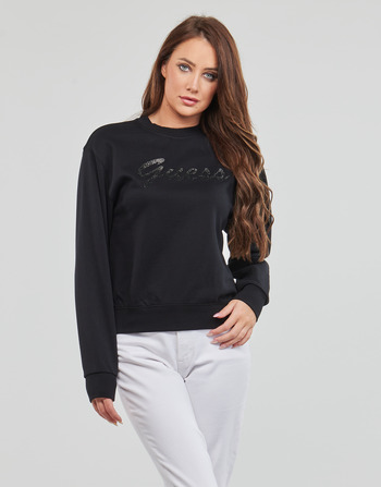 Textiel Dames Sweaters / Sweatshirts Guess CN GUESS SHINY SWEATSHIRT Zwart