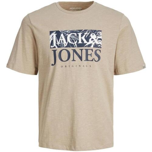 Textiel Heren T-shirts korte mouwen Jack & Jones  Beige