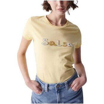 Textiel Dames T-shirts korte mouwen Salsa  Geel
