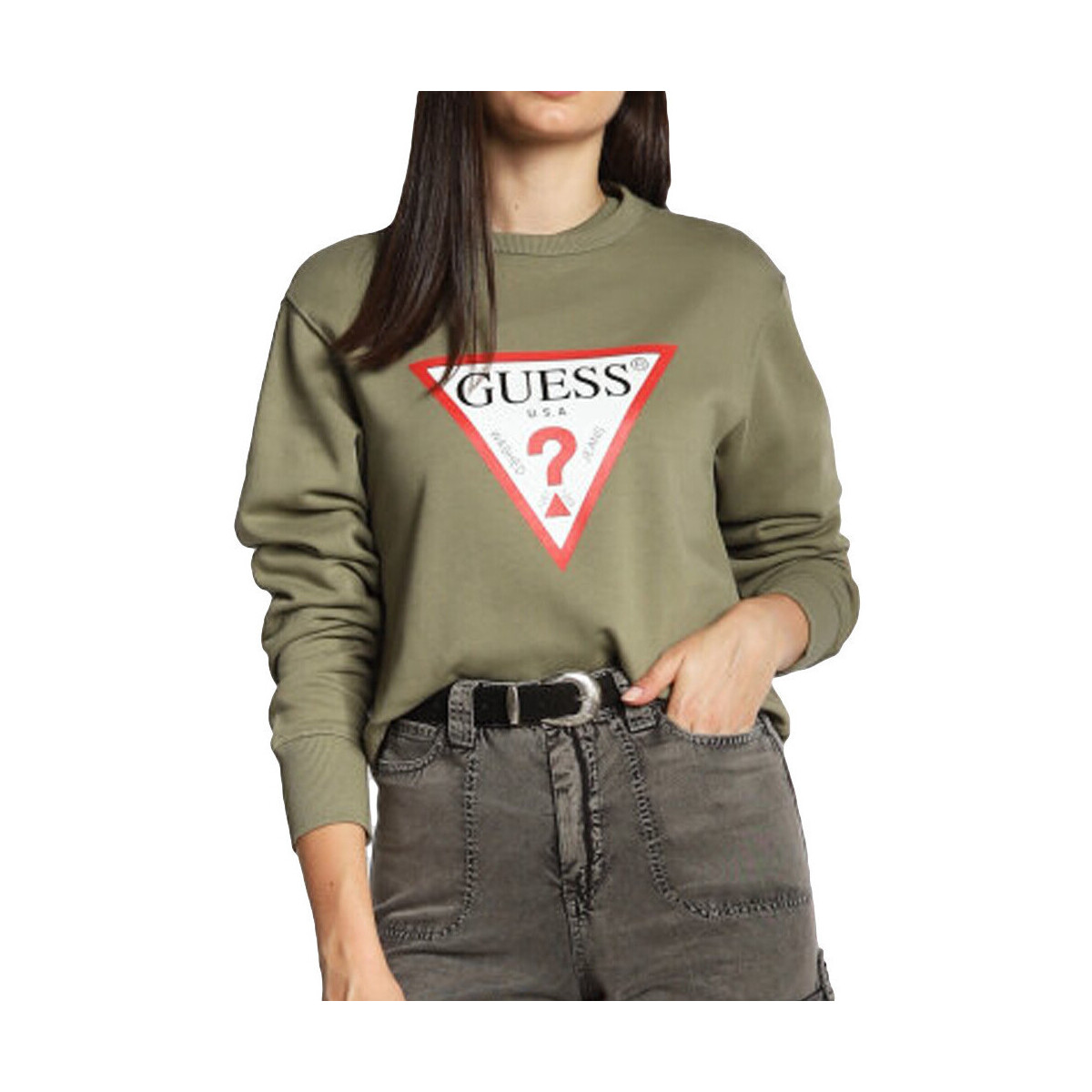 Textiel Dames Sweaters / Sweatshirts Guess  Groen